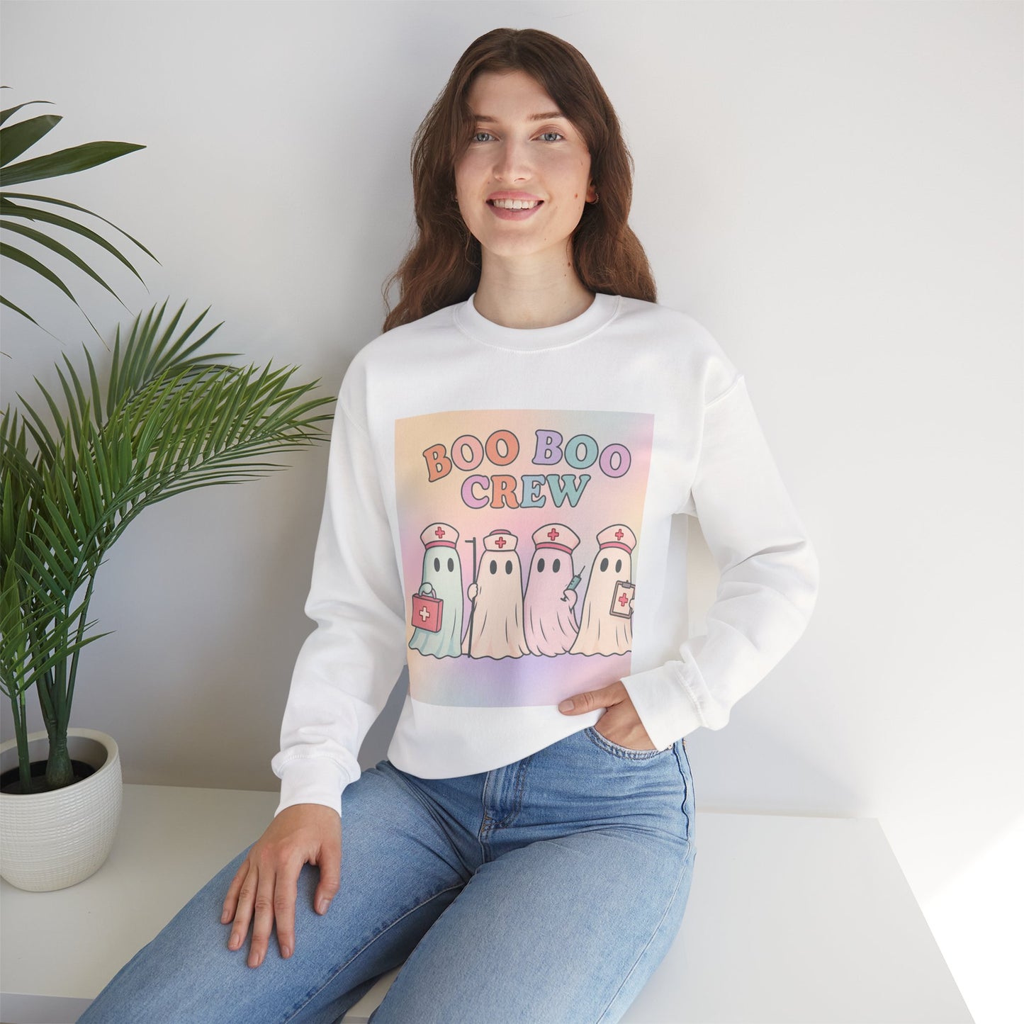 Boo Boo Crew Halloween Ghost Nurse Sweatshirt