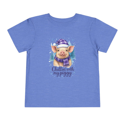 Chillin' Piggy Toddler Christmas Tee