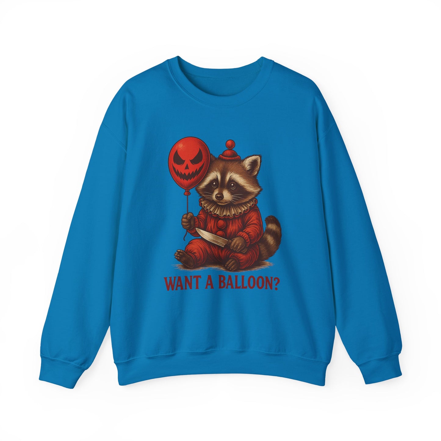 Creepy Clown Raccoon Halloween Sweatshirt