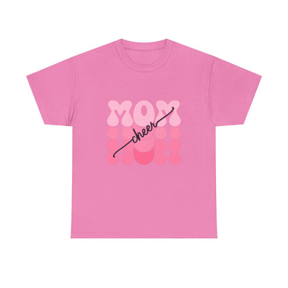 MOM Cheer – Pink Bubble Letter Spirit Tee