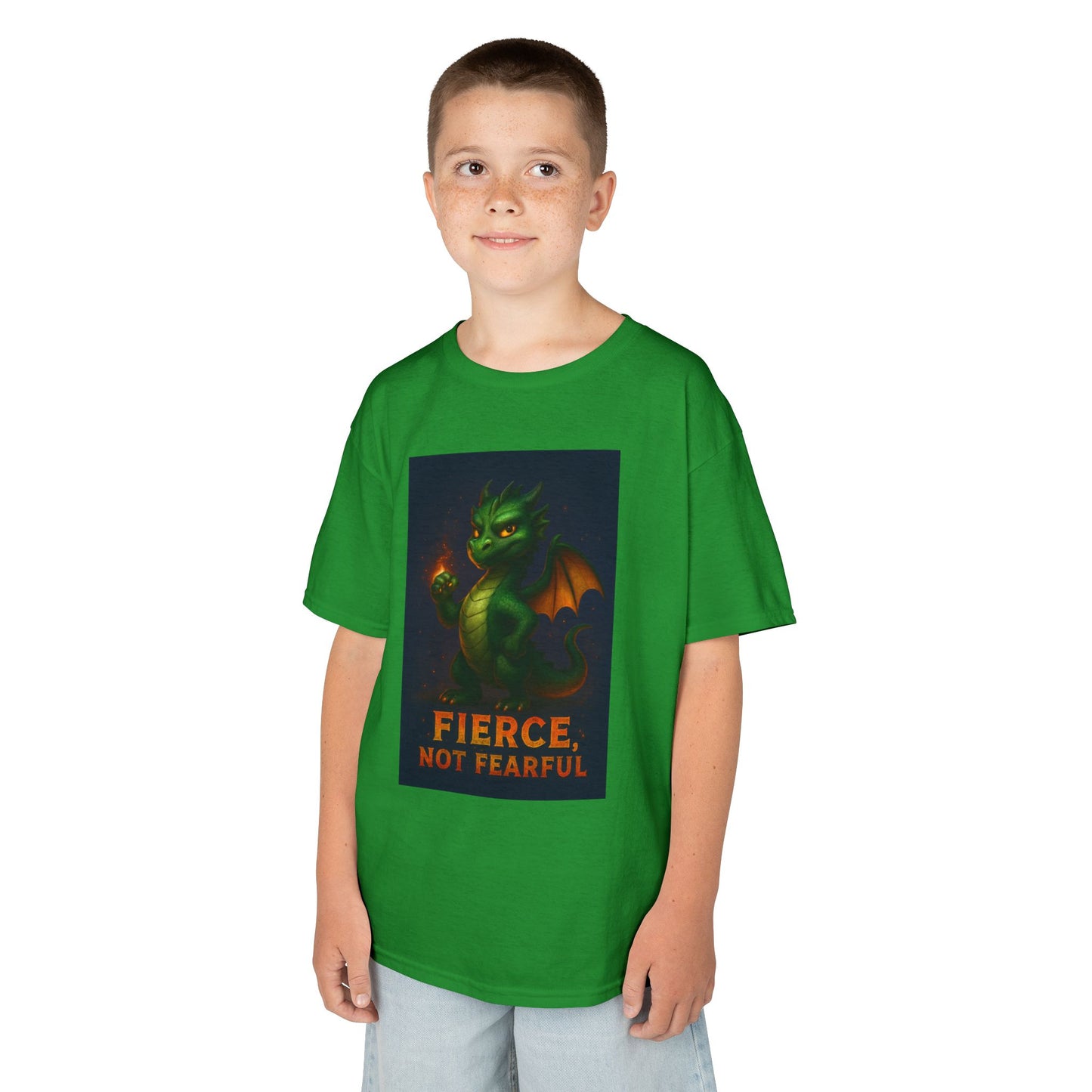 Fierce Kids Tee - Fun Cotton T-Shirt, Dragon Graphic, Gift for Boys & Girls, Halloween Costume, Birthday, Playtime Outfit, Adventure Wear
