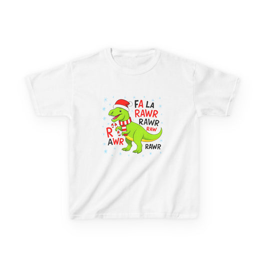 Holiday Dinosaur Kids Tee, Christmas Shirt, Fun Dinosaur T-Shirt, Kids Party Outfit, Cute Graphic Tee, Gift for Kids