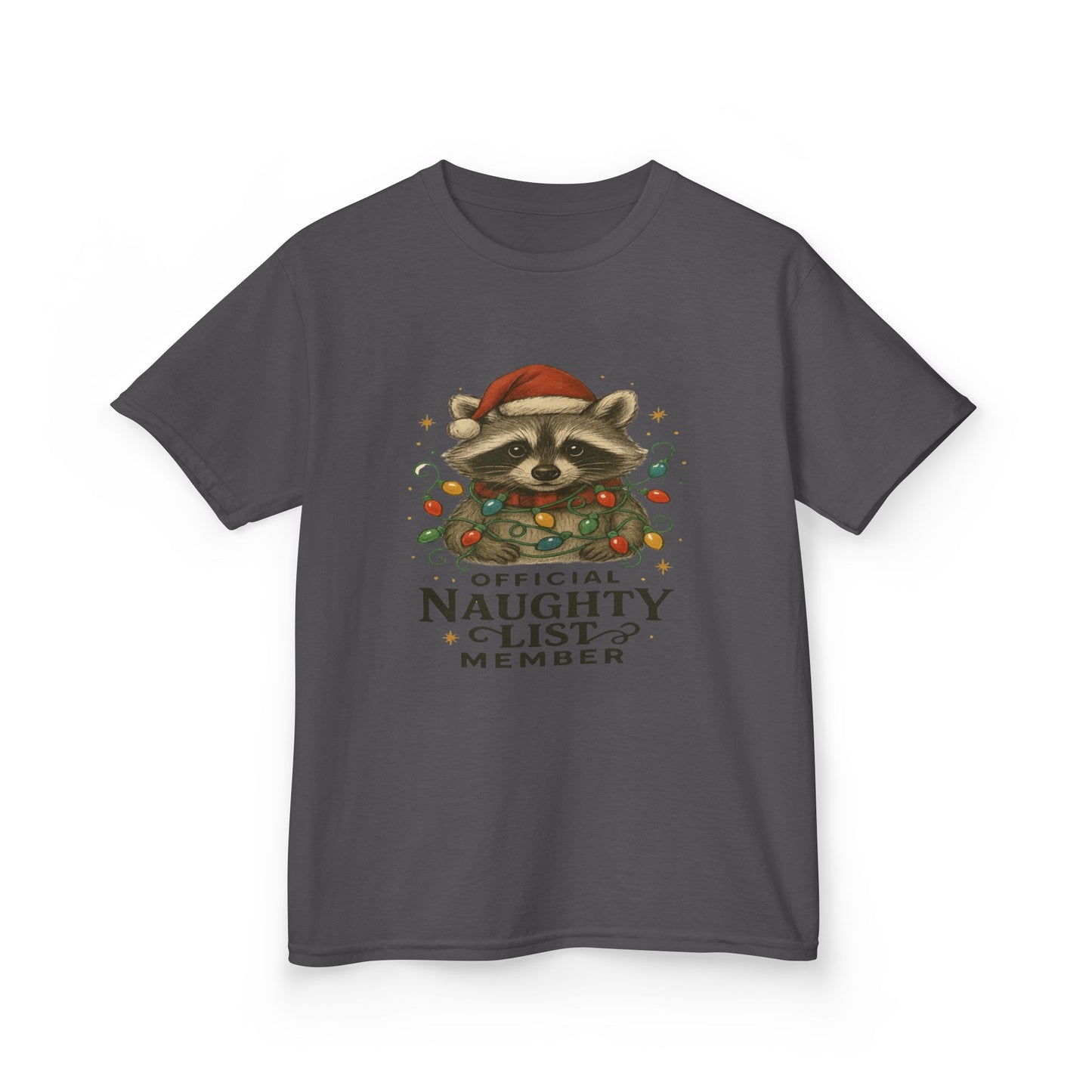 Naughty Raccoon Christmas Tee - Holiday Gift for Kids