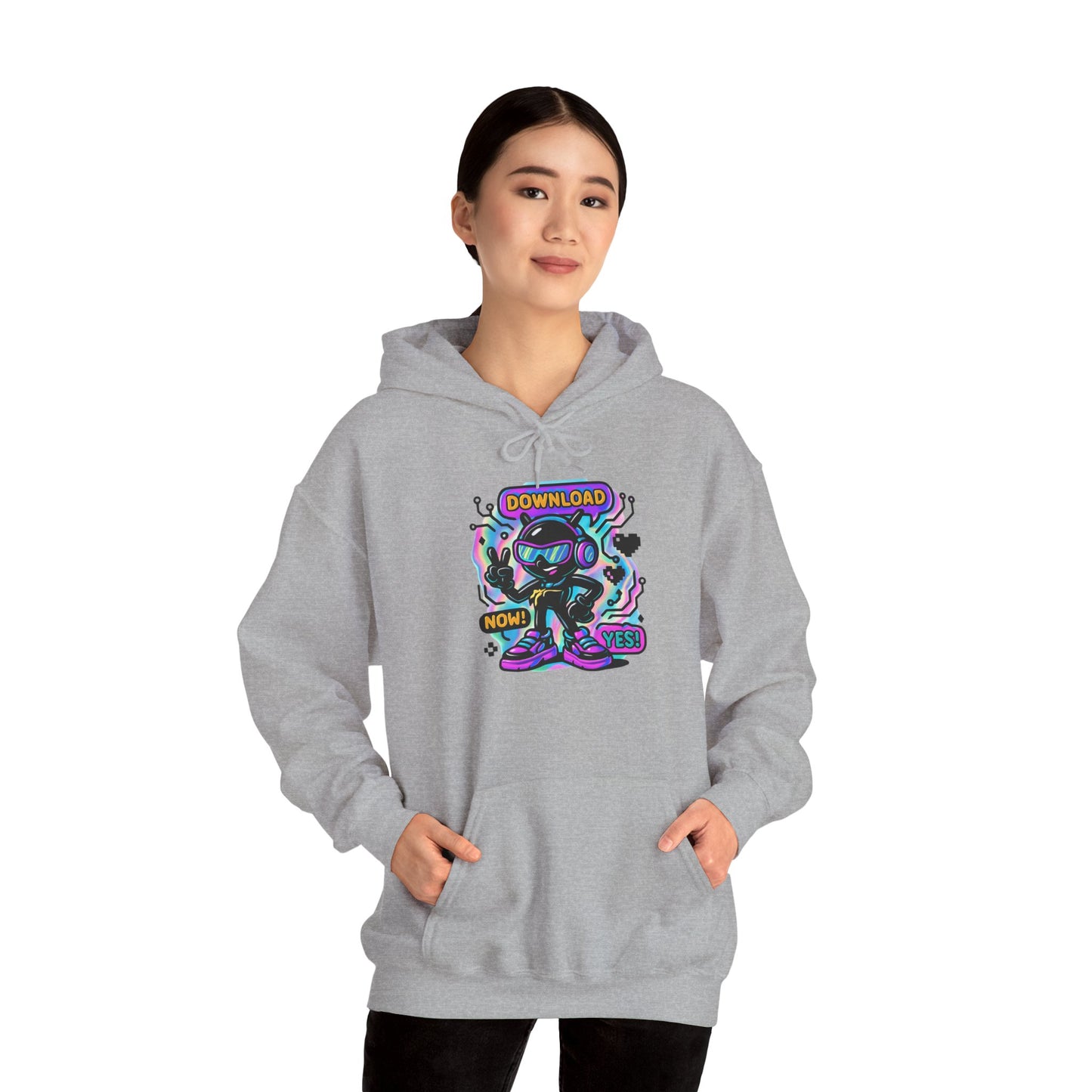 Psychedelic Alien Skate Hoodie — "Down Lord" Neon Graphic Pullover