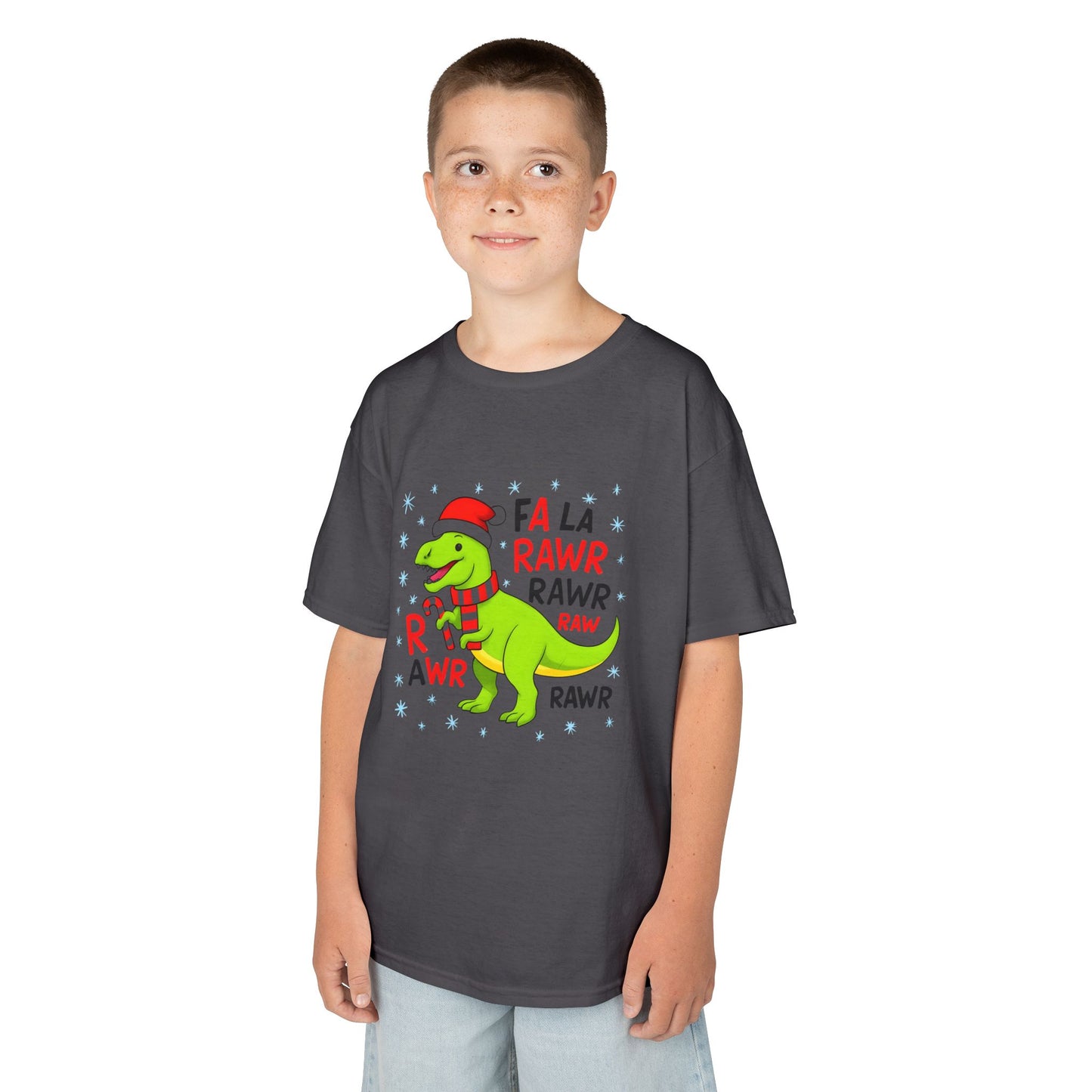 Holiday Dinosaur Kids Tee, Christmas Shirt, Fun Dinosaur T-Shirt, Kids Party Outfit, Cute Graphic Tee, Gift for Kids