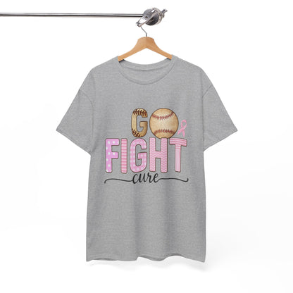 Go Fight Cure Baseball Pink Ribbon Awareness Tee