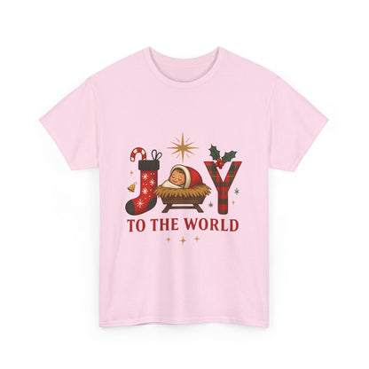 Christmas Joy Unisex Tee with Baby Jesus Illustration