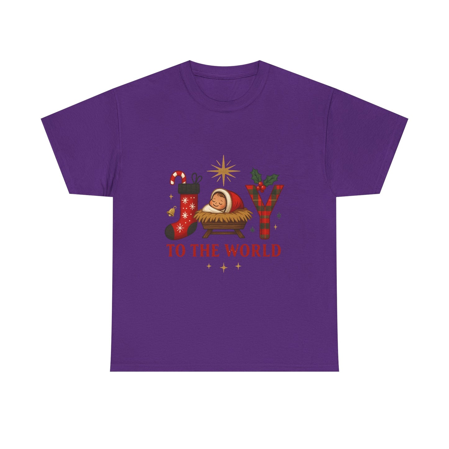 Christmas Joy Unisex Tee with Baby Jesus Illustration