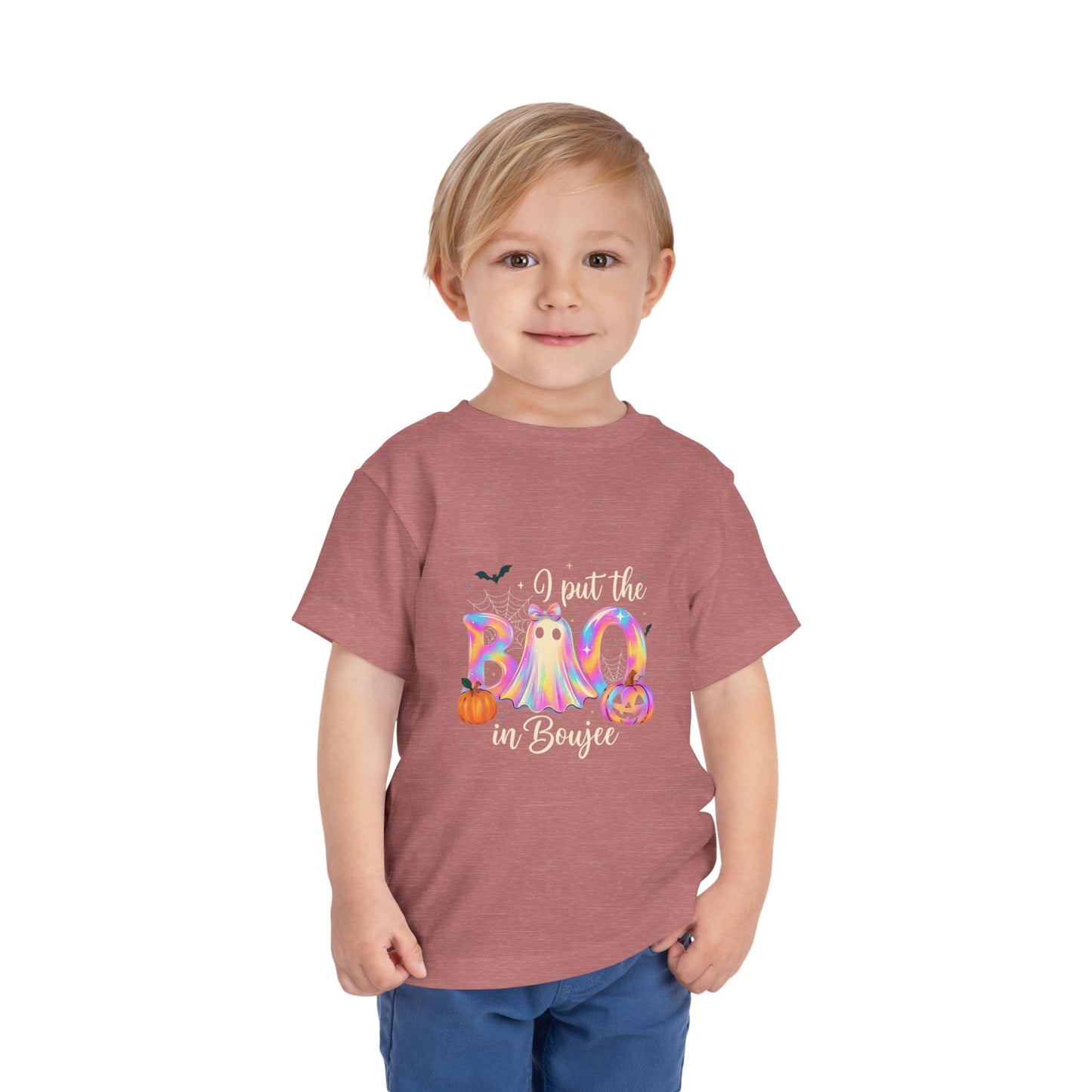 Boo-jee Halloween Toddler Tee - Pastel Rainbow