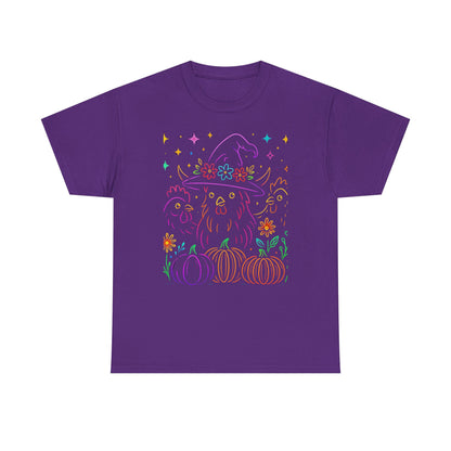 Witchy Chicken Tee – Magical Halloween Pumpkin Shirt