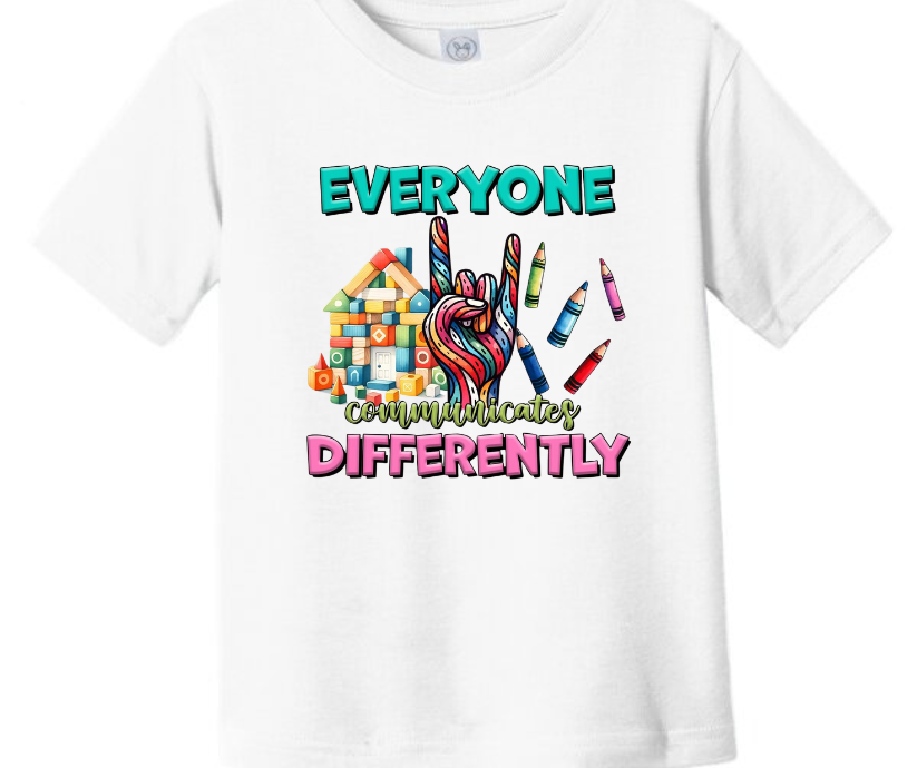 Everyone Communicates Differently Autism Kid T-Shirt