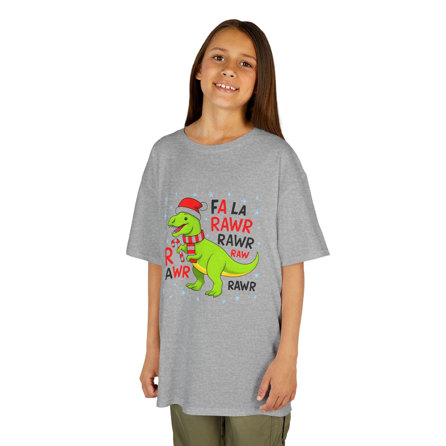 Holiday Dinosaur Kids Tee, Christmas Shirt, Fun Dinosaur T-Shirt, Kids Party Outfit, Cute Graphic Tee, Gift for Kids