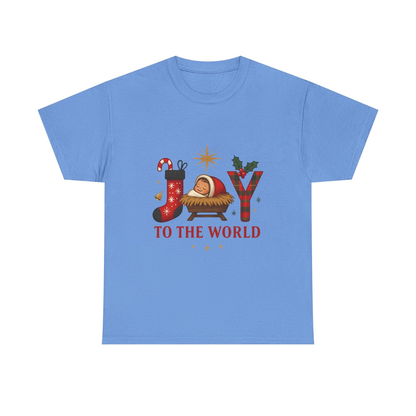 Christmas Joy Unisex Tee with Baby Jesus Illustration