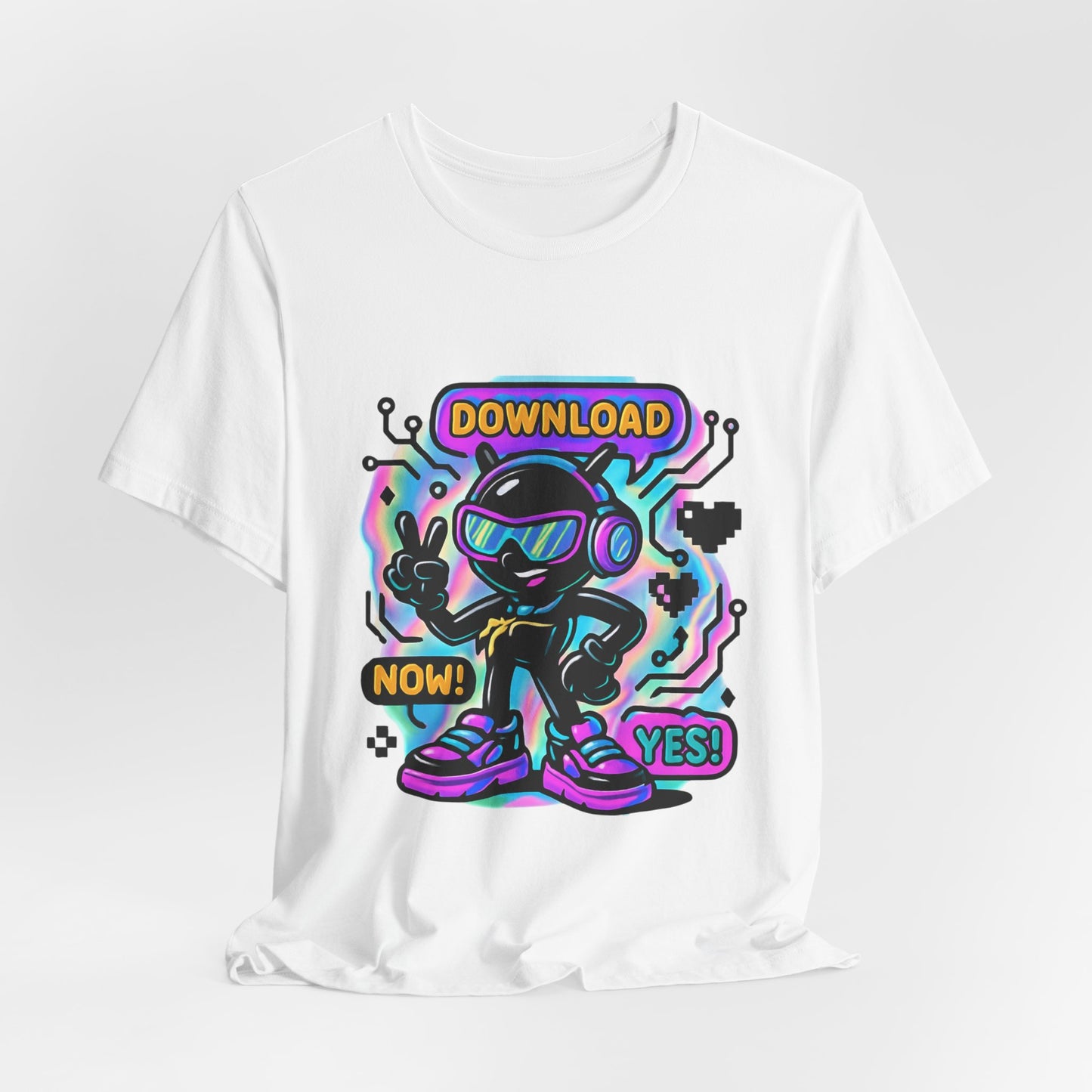 Download Now! Retro Gamer Alien T-Shirt — Neon Vaporwave Gaming Tee