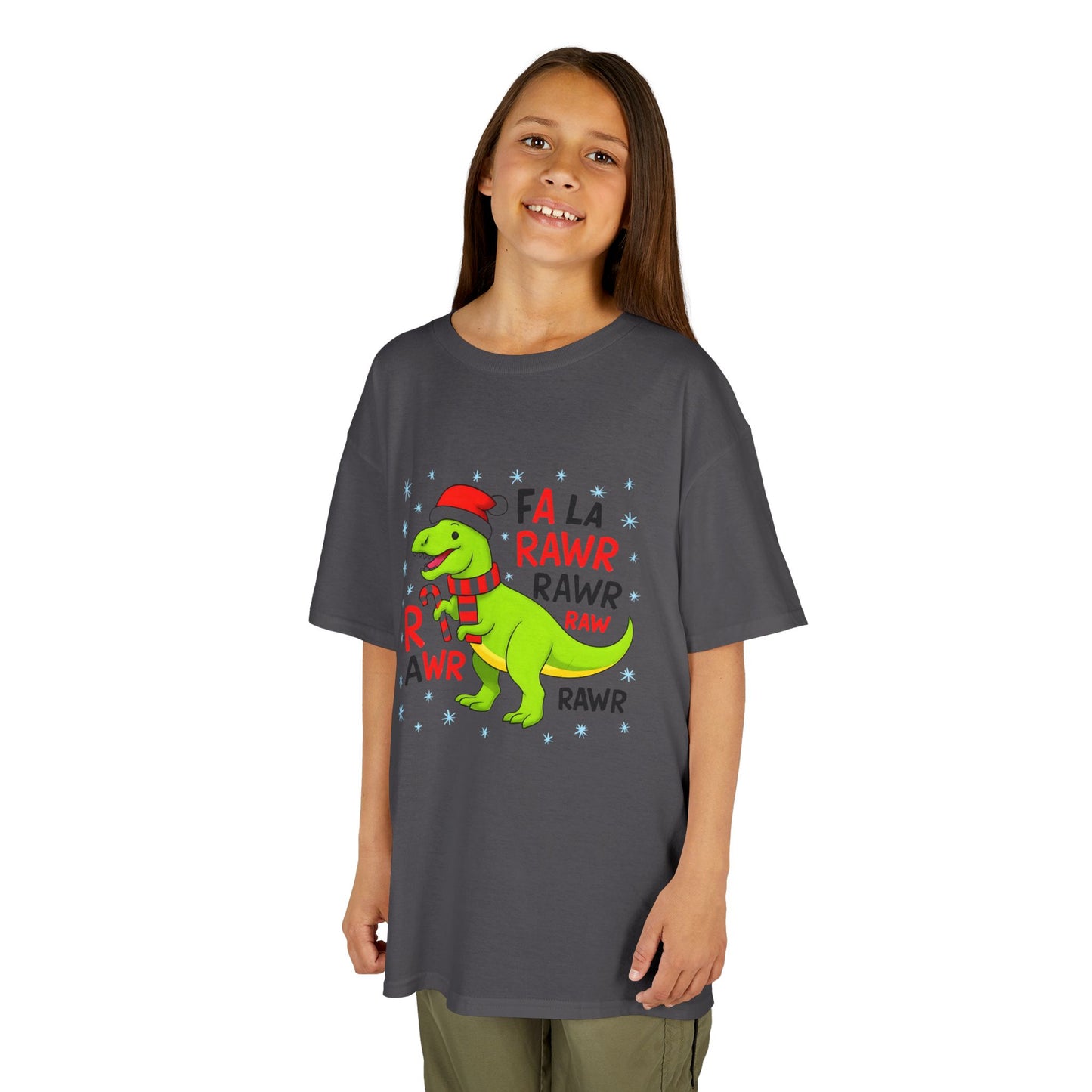 Holiday Dinosaur Kids Tee, Christmas Shirt, Fun Dinosaur T-Shirt, Kids Party Outfit, Cute Graphic Tee, Gift for Kids