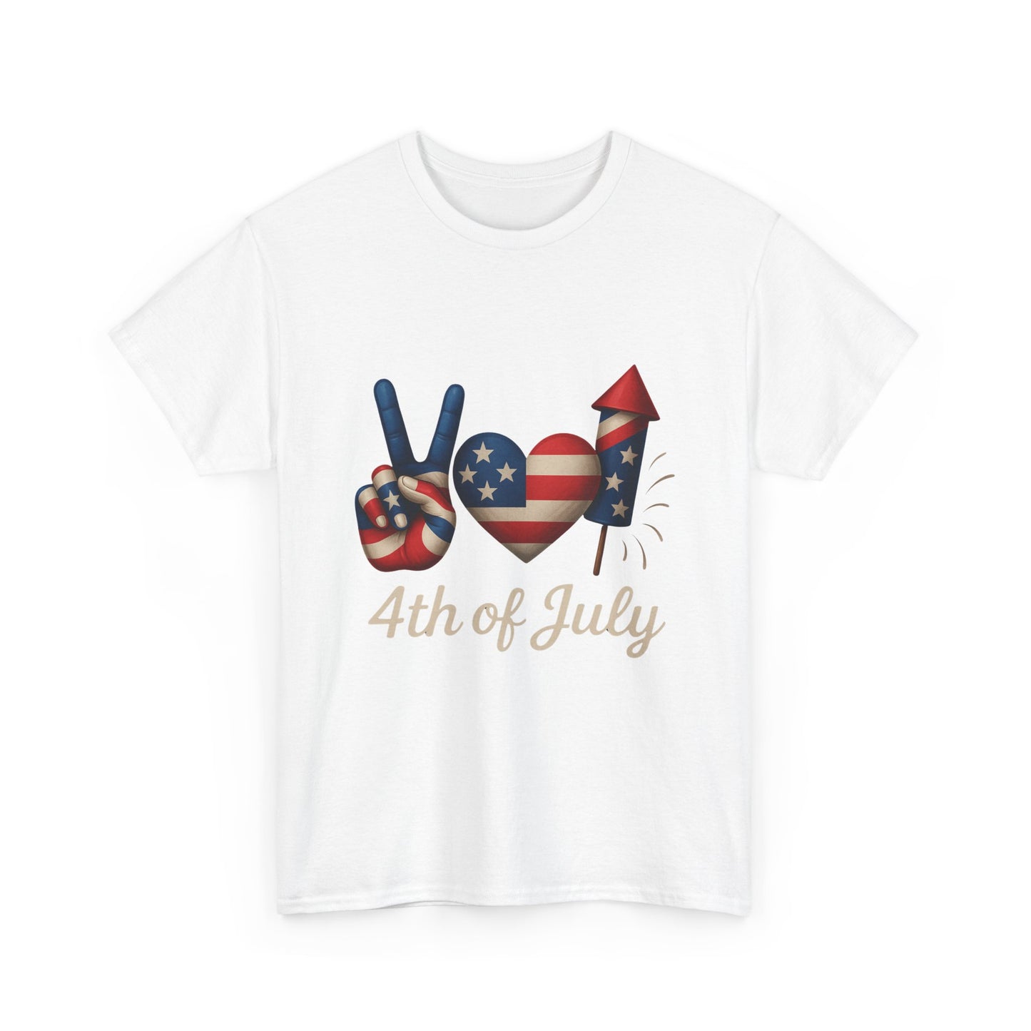 Peace Love Fireworks Tee – Patriotic 4th of July Shirt