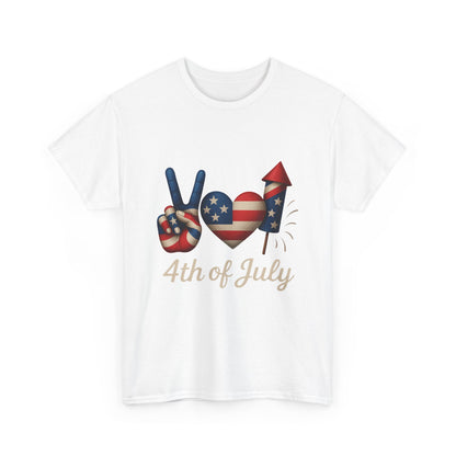 Peace Love Fireworks Tee – Patriotic 4th of July Shirt