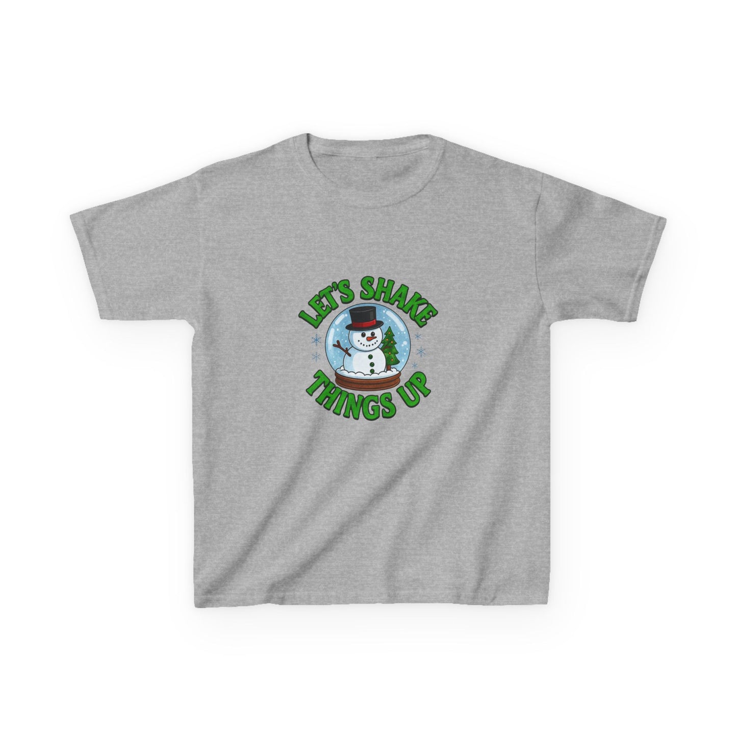Snowman Dino Globe Kids Christmas Tee