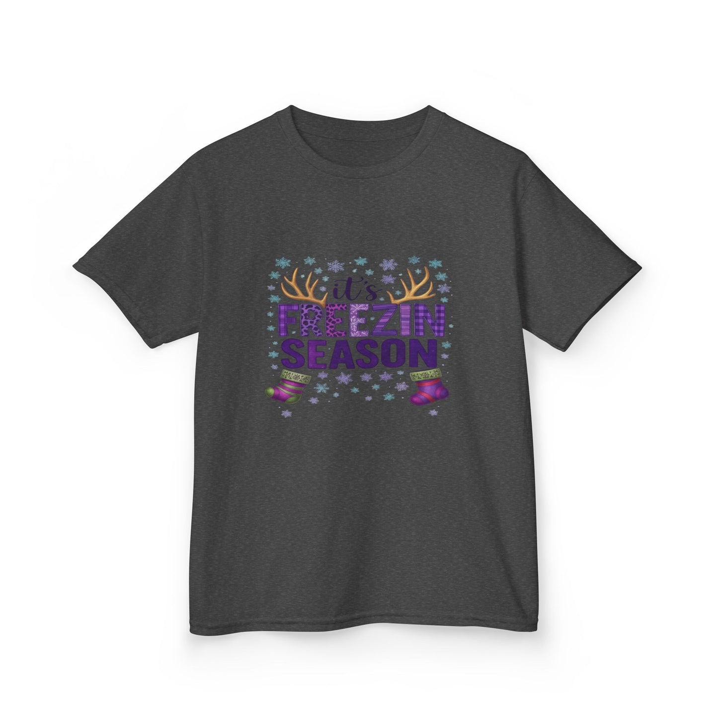 It's Freezin' Season Dino Christmas Tee - Kids Holiday Shirt