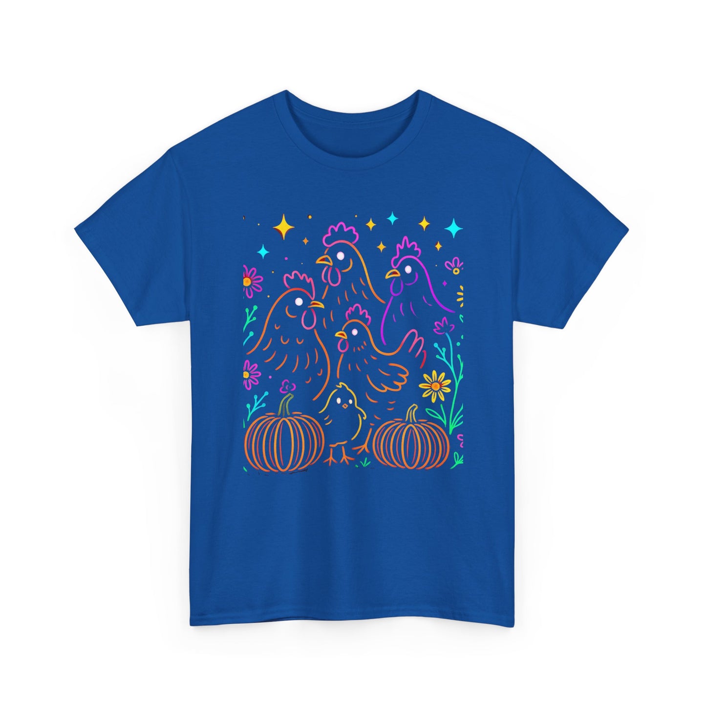 Autumn Glow Chicken Tee – Colorful Farmhouse Pumpkin Shirt