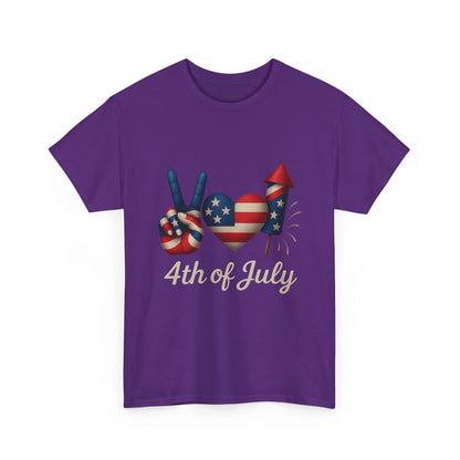 Peace Love Fireworks Tee – Patriotic 4th of July Shirt