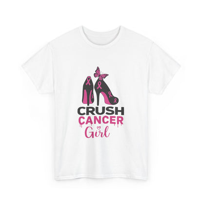 Crush Cancer Girl Tee: High Heels, Pink Ribbon, Hope