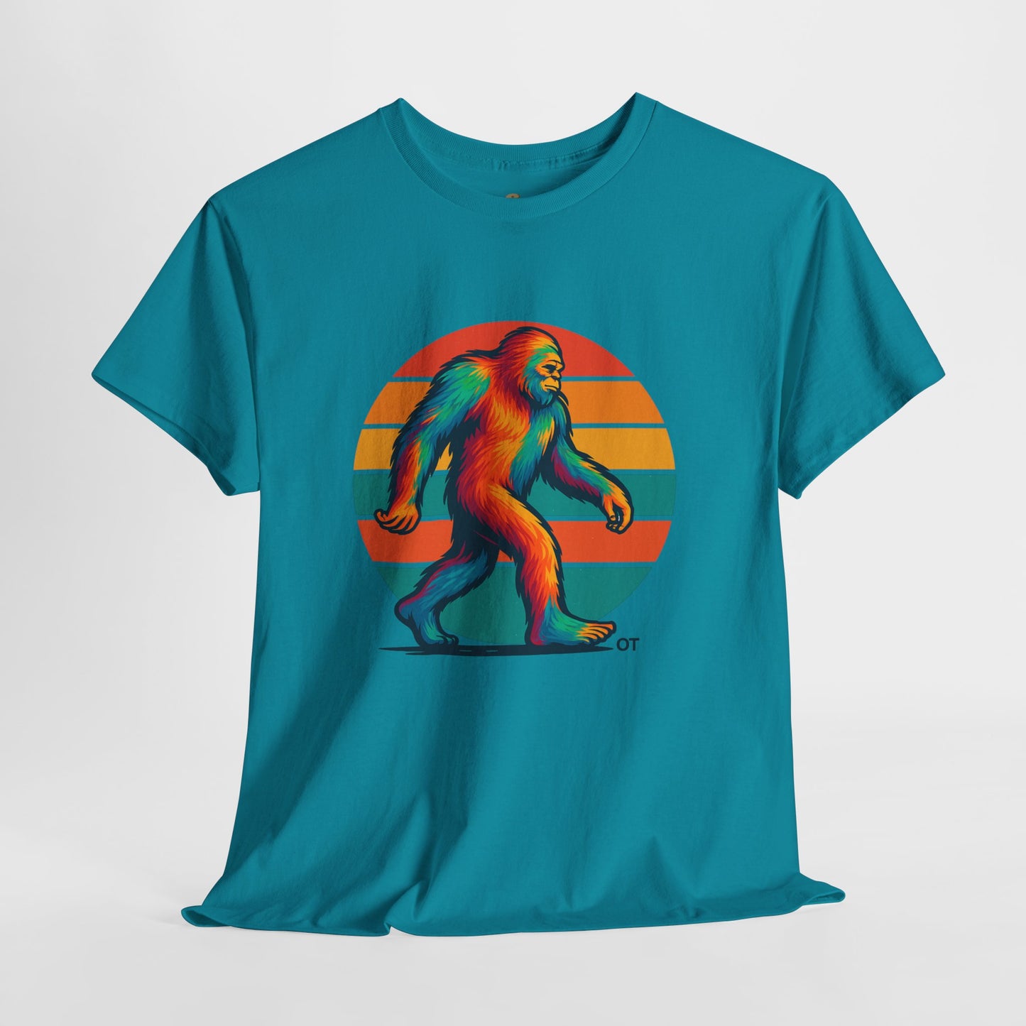 Colorful Bigfoot Unisex T-Shirt, Fun Graphic Tee for Nature Lovers, Perfect for Holidays, Festivals, Camping, Gifts