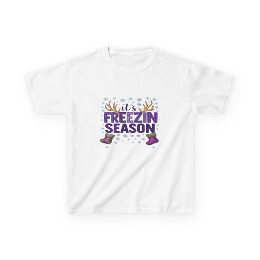 It's Freezin' Season Dino Christmas Tee - Kids Holiday Shirt