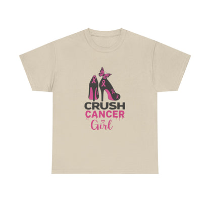 Crush Cancer Girl Tee: High Heels, Pink Ribbon, Hope