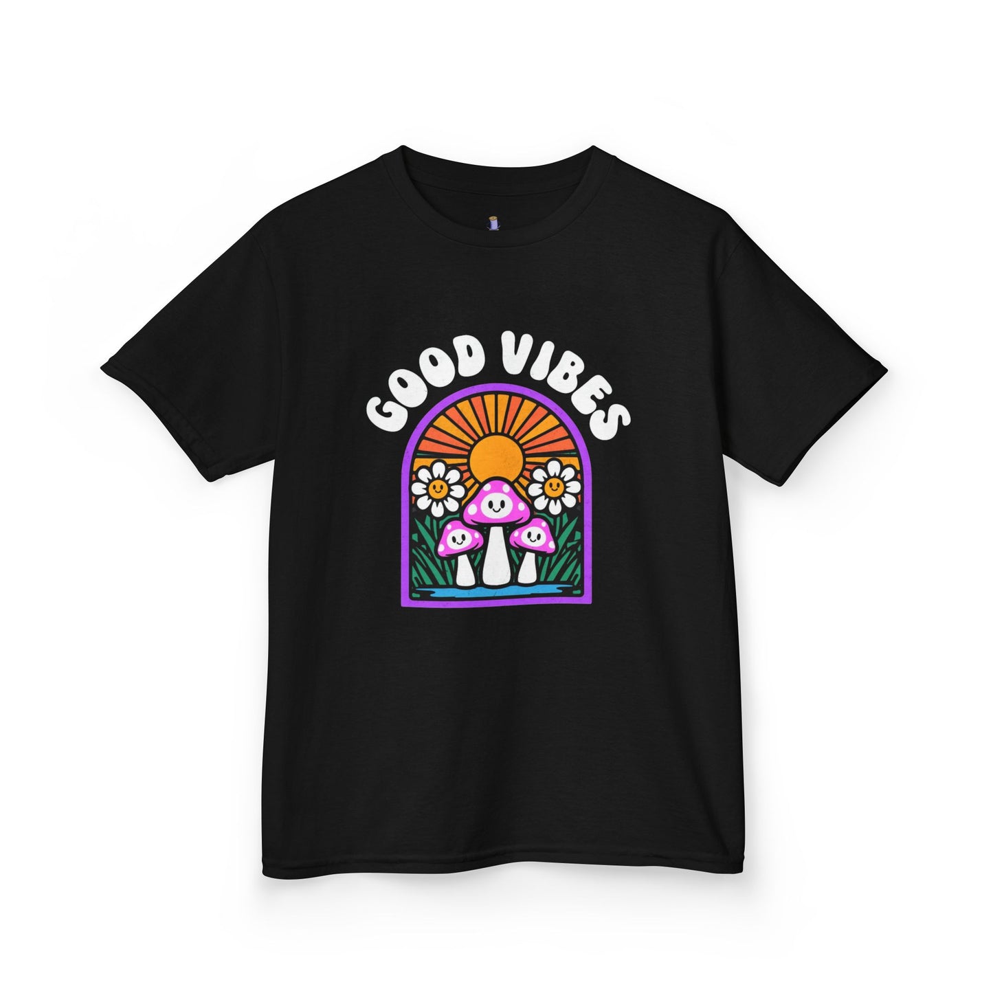 Good Vibes Kids Tee, Fun Summer Shirt, Youth Graphic Tee, Playful Cotton T-Shirt, Gift for Kids, Festival Wear
