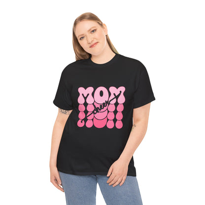 MOM Cheer – Pink Bubble Letter Spirit Tee