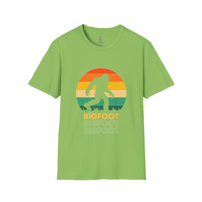 Bigfoot Adventure Unisex Softstyle T-Shirt, Casual Tee for Nature Lovers, Summer Vibe Shirt, Gift for Outdoor Enthusiasts, Hiking Apparel