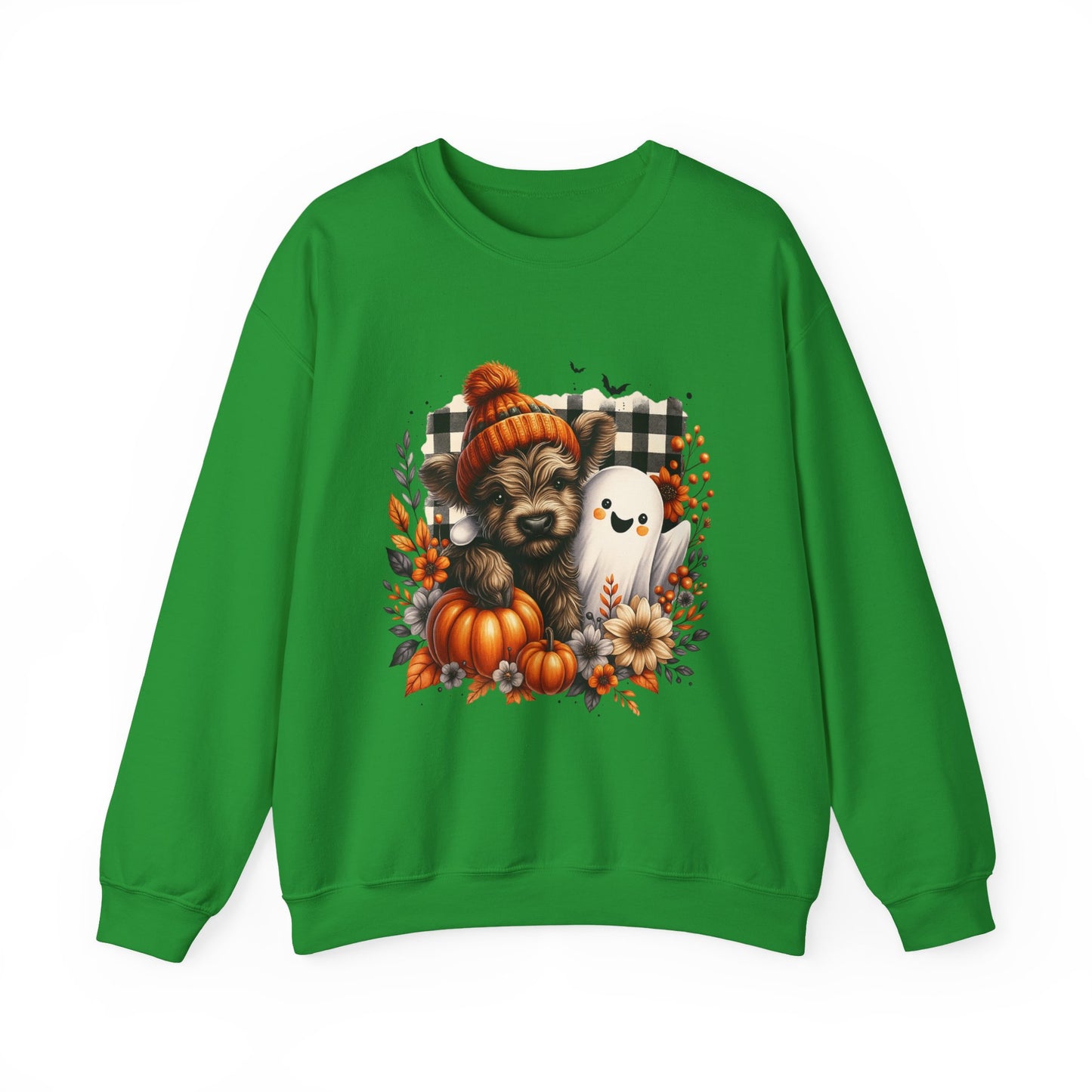 Cute Halloween Dog & Ghost Crewneck Sweatshirt