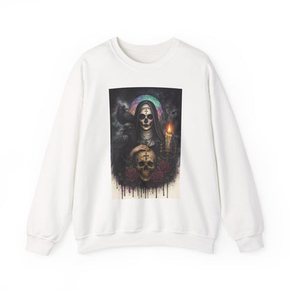 Gothic Nun Skull Halloween Crewneck Sweatshirt