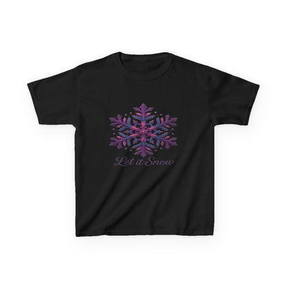 Let It Snow Dinosaur Kids Tee - Holiday Christmas Shirt