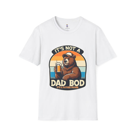 Unisex Bear Dad Bod T-Shirt, Funny Gift for Fathers, Casual Wear for Dads, Summer Tee, Gift for Father's Day, Relaxed Fit Tee
