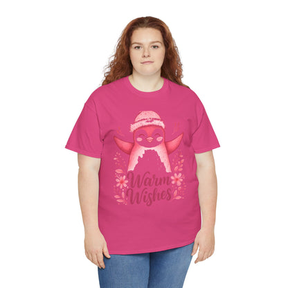 Warm Wishes Pink Penguin Tee - Holiday Tee