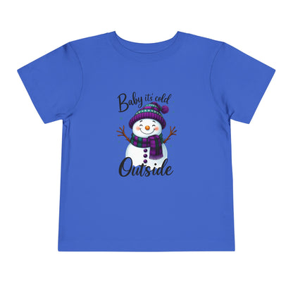Baby It's Cold Outside Snowman Toddler Christmas Tee