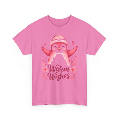 Warm Wishes Pink Penguin Tee - Holiday Tee