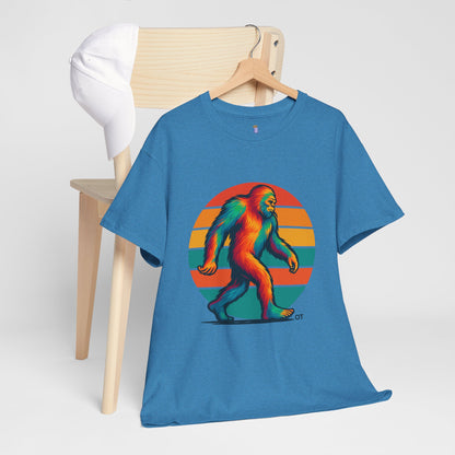 Colorful Bigfoot Unisex T-Shirt, Fun Graphic Tee for Nature Lovers, Perfect for Holidays, Festivals, Camping, Gifts