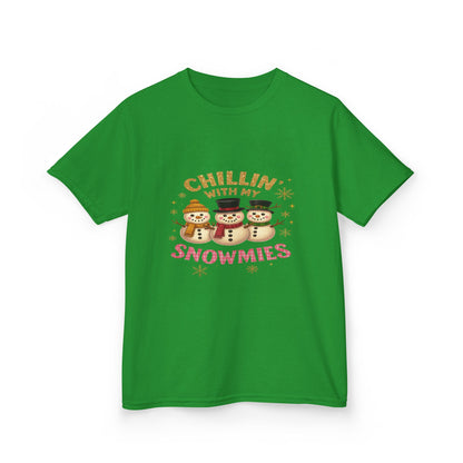 Chillin' with My Snowmies - Holiday Dinosaur Kids Tee