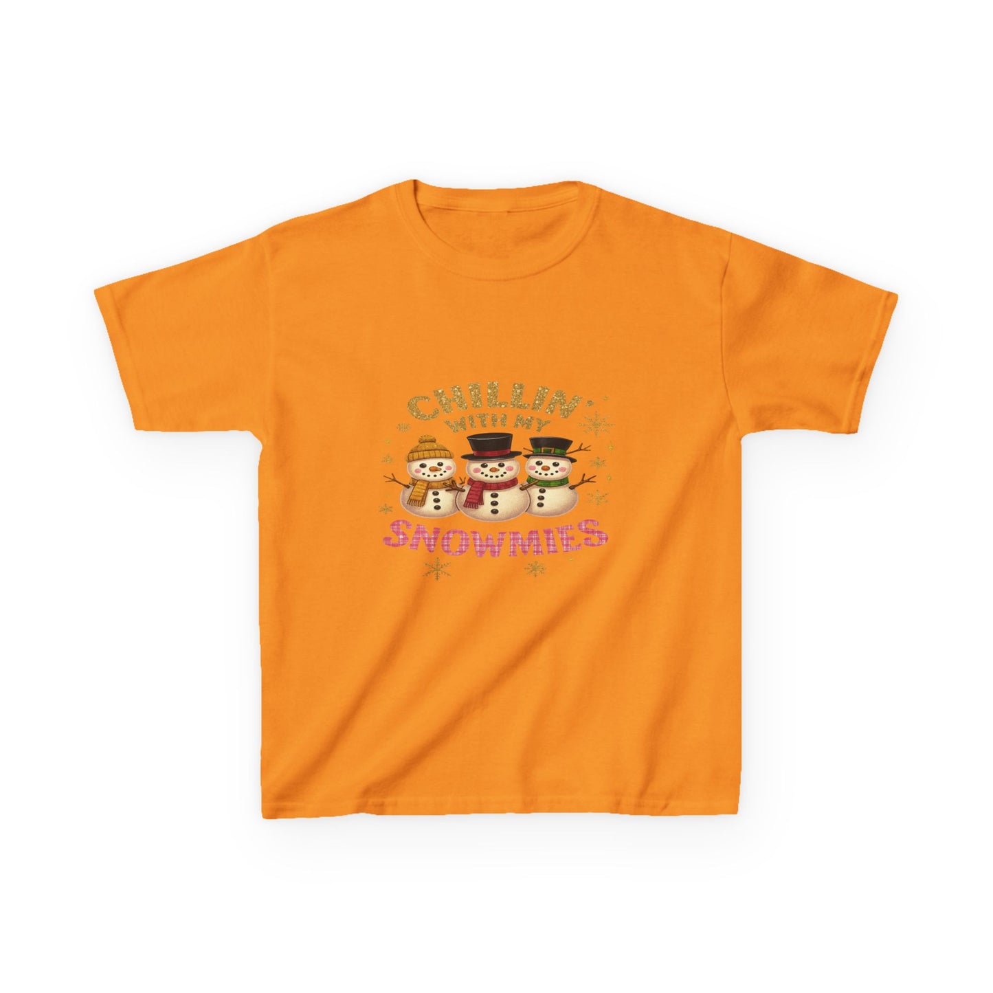 Chillin' with My Snowmies - Holiday Dinosaur Kids Tee
