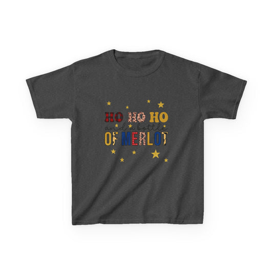 Ho Ho Ho & Merlot Dino Kids Christmas Tee