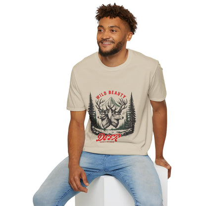 Wild Beauty Deer T-Shirt, Nature Lover Tee, Wildlife Gift, Unisex Tee, Rustic Home Décor