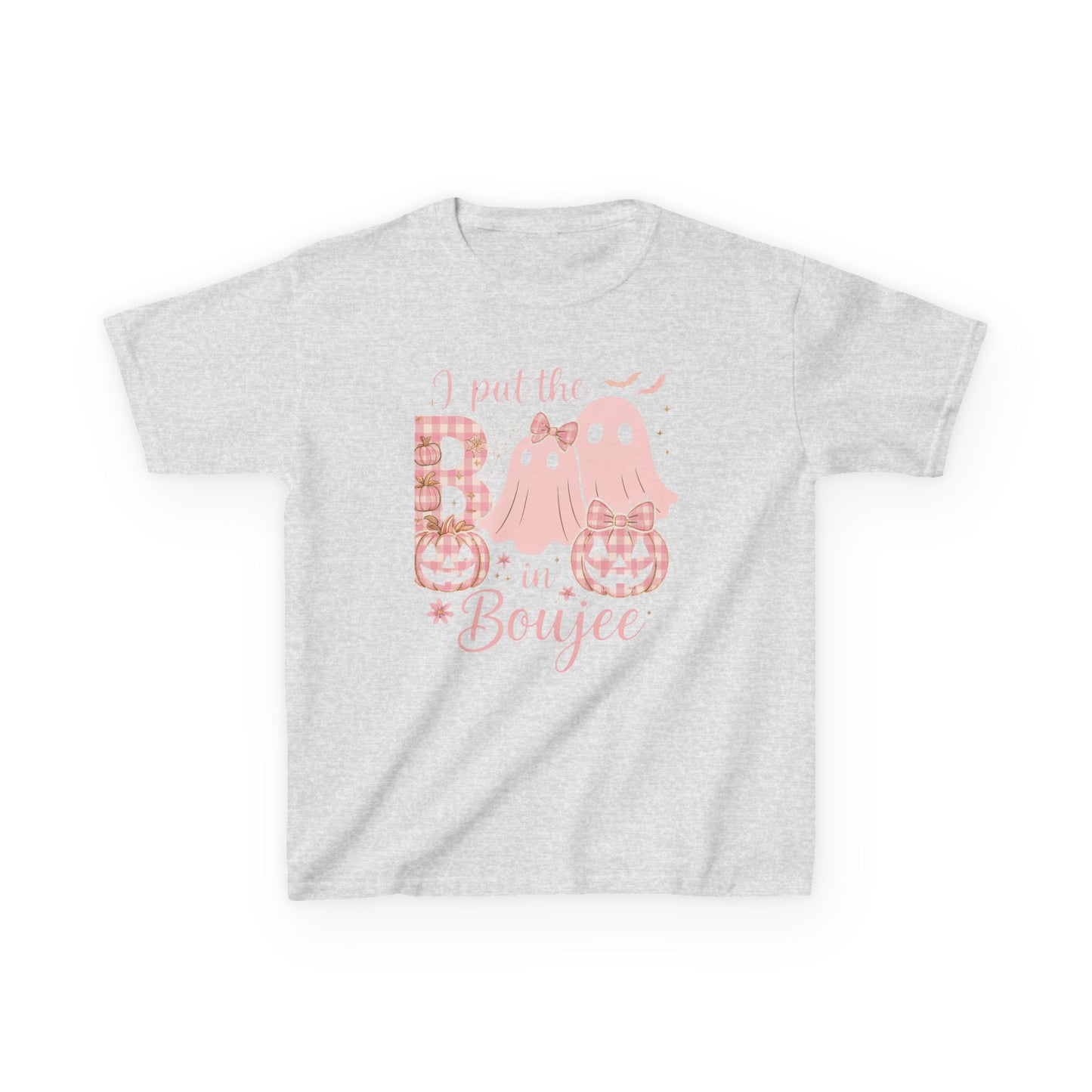Boujee Halloween Tee - Pink Ghosts & Plaid Pumpkins!