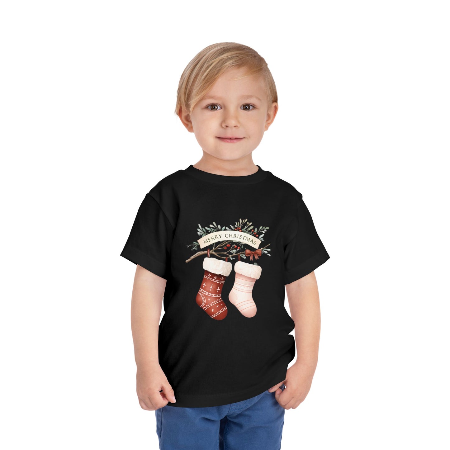 Toddler Christmas Tee with Festive Stockings, Holiday Shirt, Kids Christmas Outfit, Merry Christmas Top, Toddler Holiday Apparel, Gift [...]