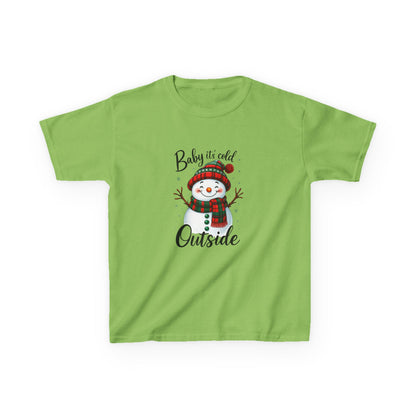 Baby It's Cold Outside Snowman Dinosaur Kids Tee