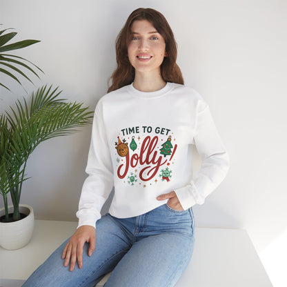 Holiday Sweatshirt - "Time to Get Jolly!" Christmas Crewneck