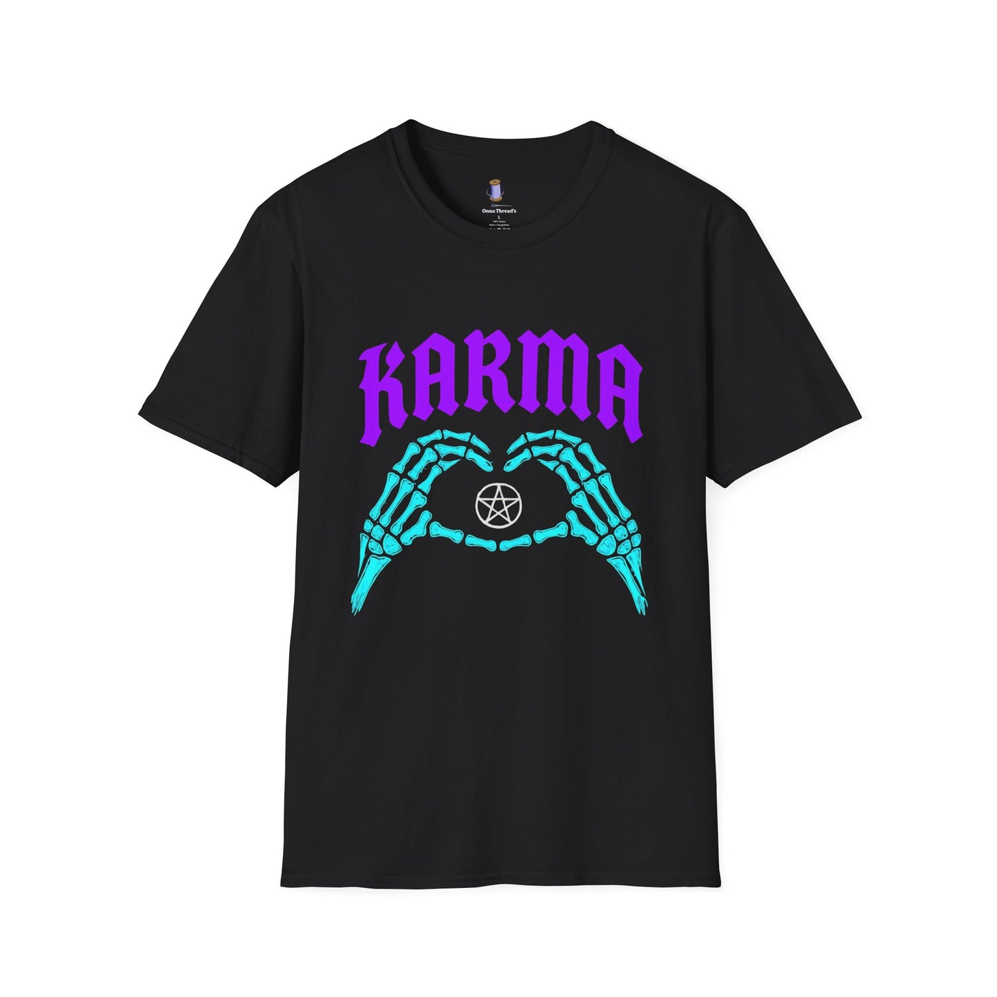 Karma Skeleton Hands T-Shirt, Unisex Graphic Tee, Halloween Costume, Spooky Gift, Alternative Apparel, Casual Wear