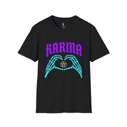 Karma Skeleton Hands T-Shirt, Unisex Graphic Tee, Halloween Costume, Spooky Gift, Alternative Apparel, Casual Wear
